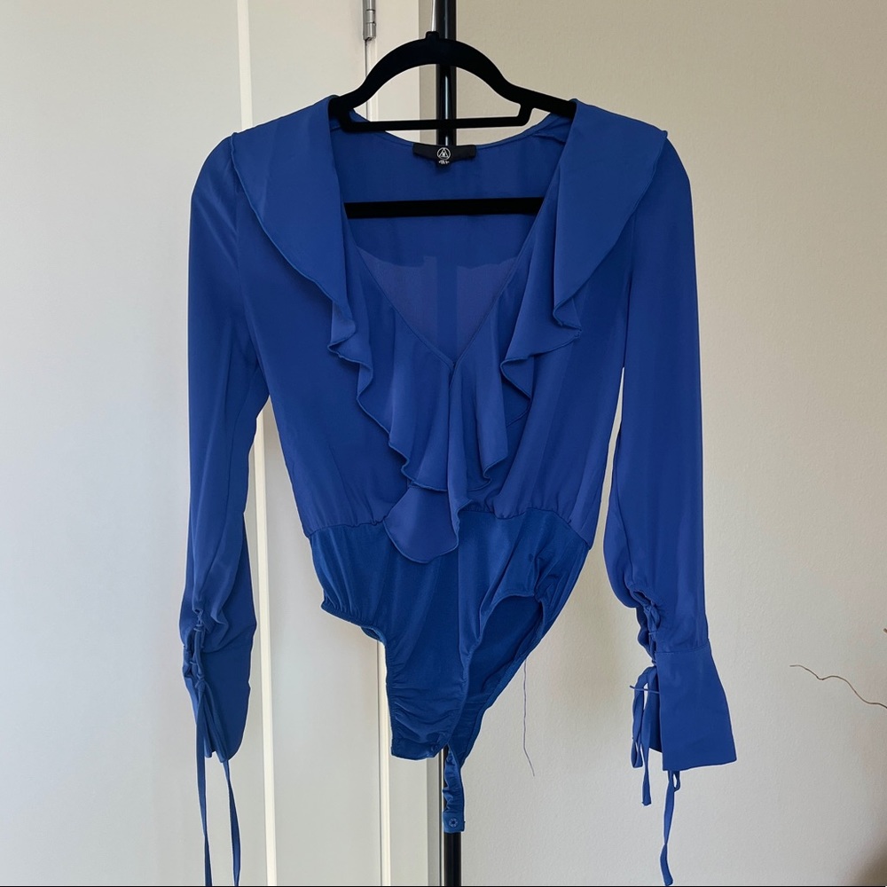 Cobalt Ruffle Bodysuit